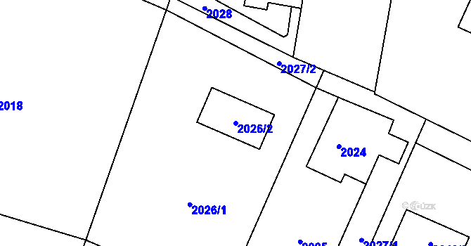 Parcela st. 2026/2 v KÚ Dolní Lutyně, Katastrální mapa