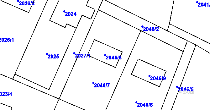 Parcela st. 2046/8 v KÚ Dolní Lutyně, Katastrální mapa