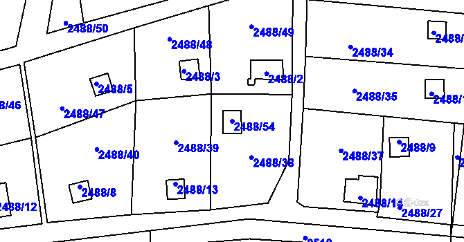 Parcela st. 2488/54 v KÚ Dolní Lutyně, Katastrální mapa
