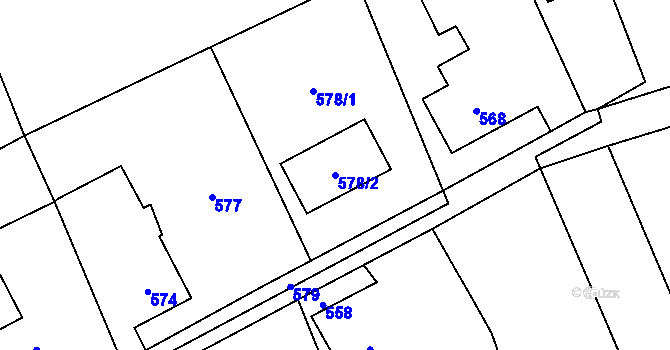 Parcela st. 578/2 v KÚ Dolní Lutyně, Katastrální mapa