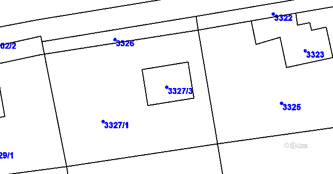 Parcela st. 3327/3 v KÚ Dolní Lutyně, Katastrální mapa