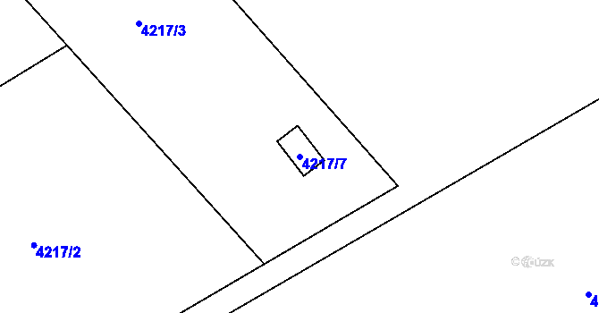 Parcela st. 4217/7 v KÚ Dolní Lutyně, Katastrální mapa