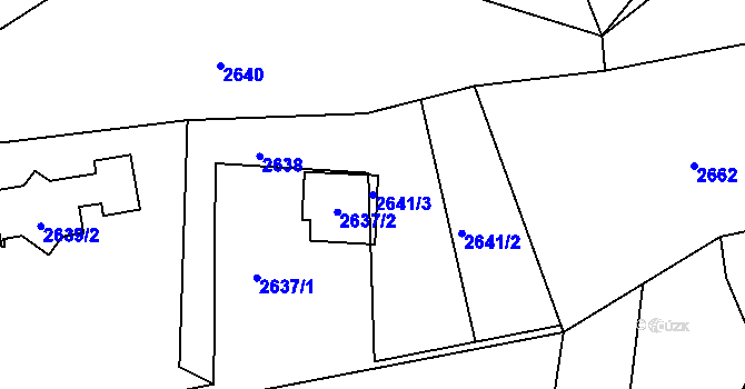 Parcela st. 2641/3 v KÚ Dolní Lutyně, Katastrální mapa