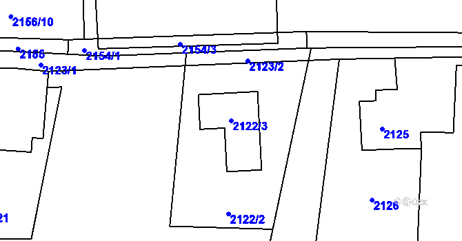 Parcela st. 2122/3 v KÚ Dolní Lutyně, Katastrální mapa