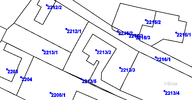 Parcela st. 2213/2 v KÚ Dolní Lutyně, Katastrální mapa