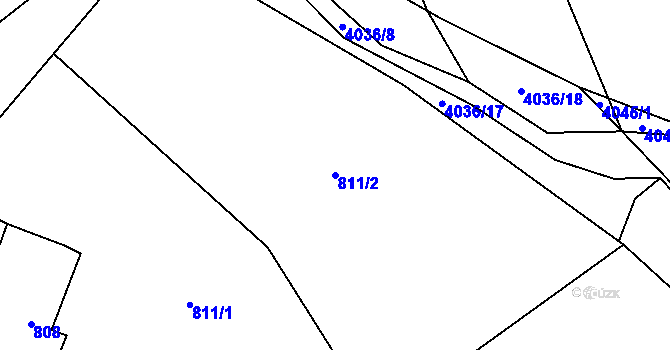 Parcela st. 811/2 v KÚ Dolní Lutyně, Katastrální mapa