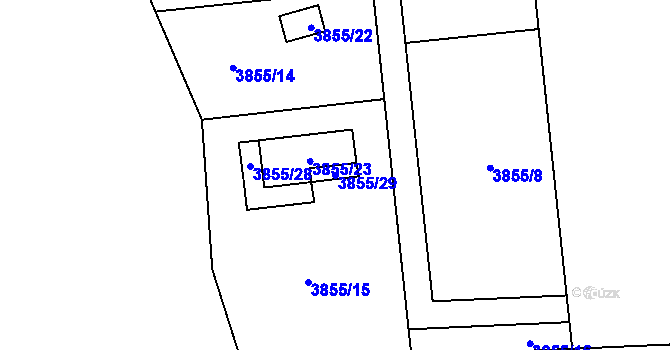 Parcela st. 3855/29 v KÚ Dolní Lutyně, Katastrální mapa