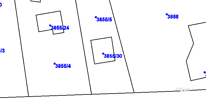Parcela st. 3855/30 v KÚ Dolní Lutyně, Katastrální mapa