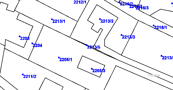 Parcela st. 2213/5 v KÚ Dolní Lutyně, Katastrální mapa