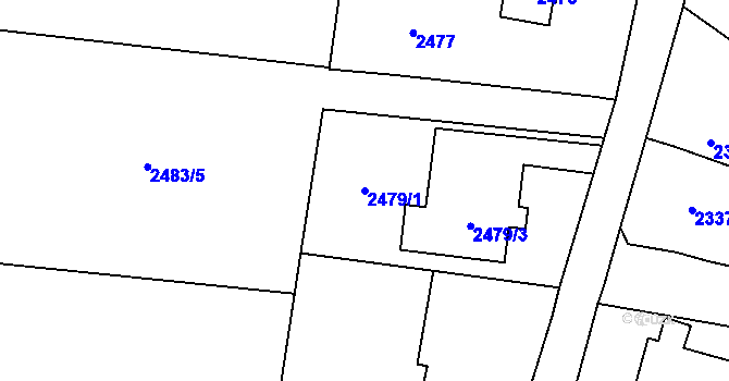Parcela st. 2479/1 v KÚ Dolní Lutyně, Katastrální mapa