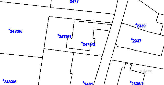 Parcela st. 2479/3 v KÚ Dolní Lutyně, Katastrální mapa