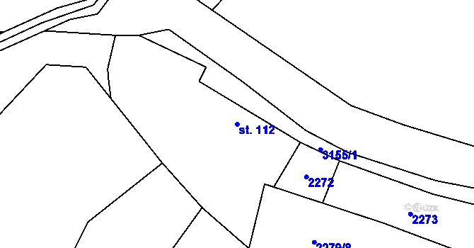 Parcela st. 112 v KÚ Dolní Město, Katastrální mapa
