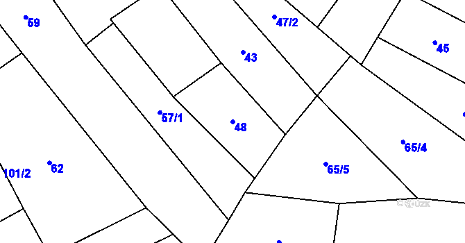Parcela st. 48 v KÚ Dolní Město, Katastrální mapa