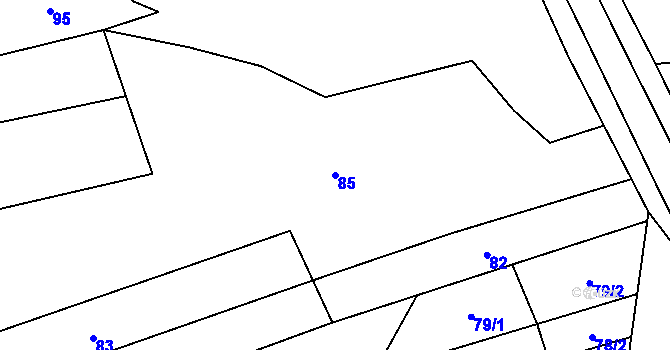 Parcela st. 85 v KÚ Dolní Město, Katastrální mapa
