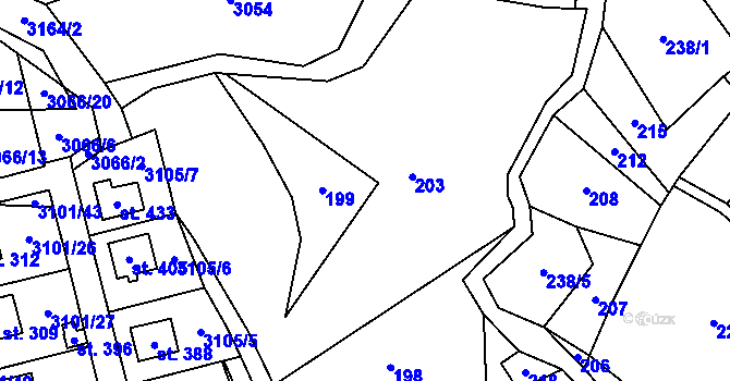 Parcela st. 211 v KÚ Dolní Město, Katastrální mapa