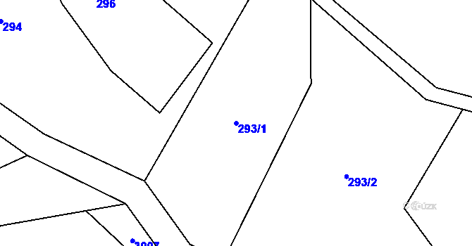Parcela st. 293/1 v KÚ Dolní Město, Katastrální mapa