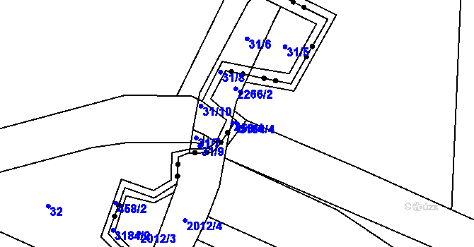 Parcela st. 3184/4 v KÚ Dolní Město, Katastrální mapa