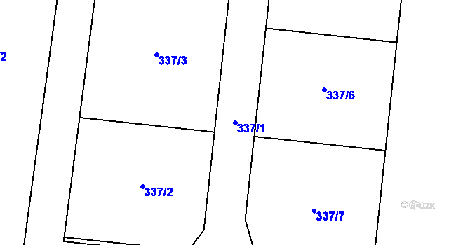Parcela st. 337/1 v KÚ Dolní Město, Katastrální mapa