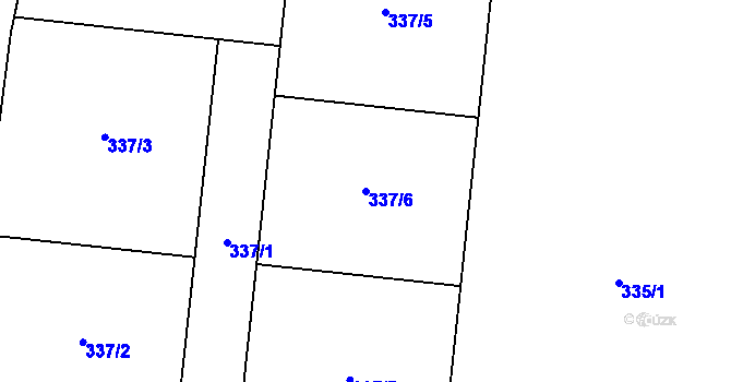 Parcela st. 337/6 v KÚ Dolní Město, Katastrální mapa