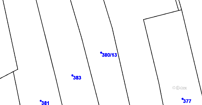 Parcela st. 380/13 v KÚ Meziklasí, Katastrální mapa