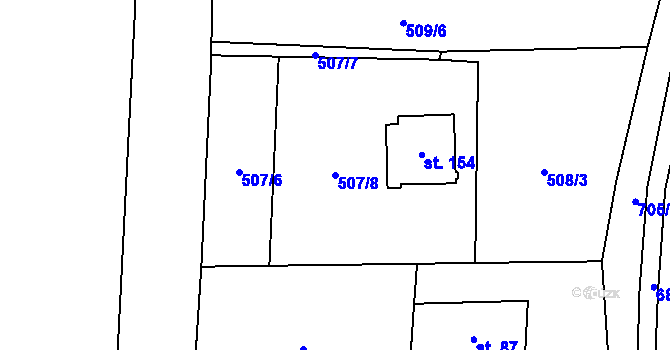 Parcela st. 507/8 v KÚ Dolní Morava, Katastrální mapa