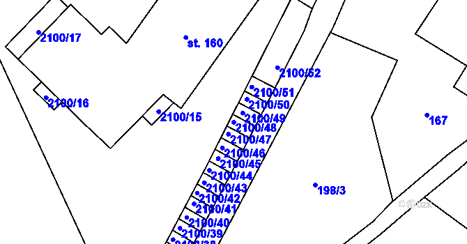 Parcela st. 2100/48 v KÚ Dolní Morava, Katastrální mapa