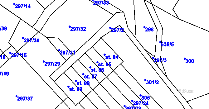 Parcela st. 84 v KÚ Horní Morava, Katastrální mapa