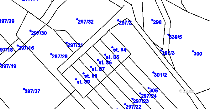 Parcela st. 85 v KÚ Horní Morava, Katastrální mapa