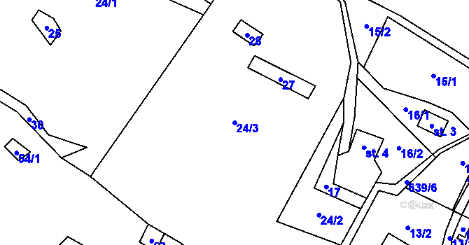 Parcela st. 24/3 v KÚ Horní Morava, Katastrální mapa