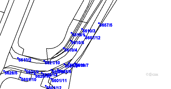 Parcela st. 5628/3 v KÚ Velká Morava, Katastrální mapa