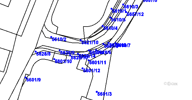 Parcela st. 5628/6 v KÚ Velká Morava, Katastrální mapa