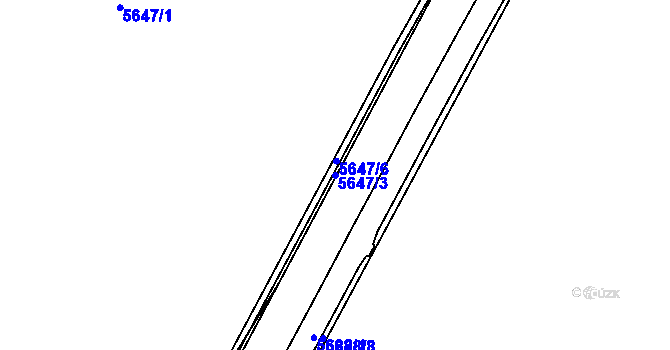 Parcela st. 5647/3 v KÚ Velká Morava, Katastrální mapa