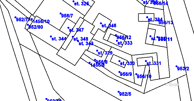Parcela st. 329 v KÚ Dolní Moravice, Katastrální mapa