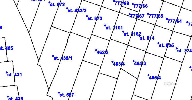 Parcela st. 462/2 v KÚ Dolní Němčí, Katastrální mapa