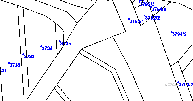 Parcela st. 2380/18 v KÚ Dolní Němčí, Katastrální mapa