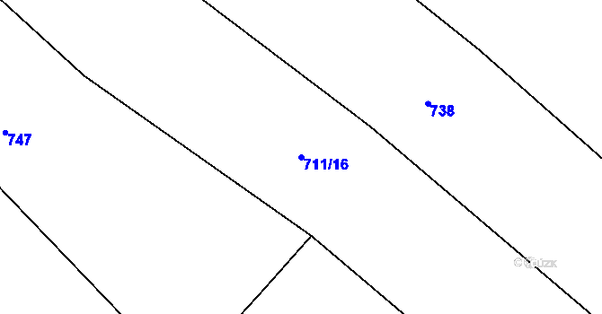Parcela st. 711/16 v KÚ Dolní Němčice, Katastrální mapa