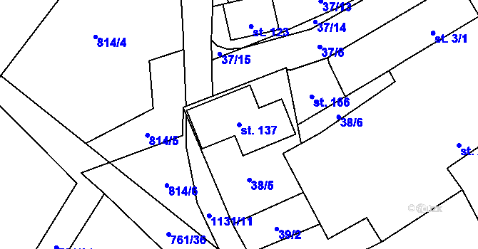 Parcela st. 137 v KÚ Dolní Němčice, Katastrální mapa