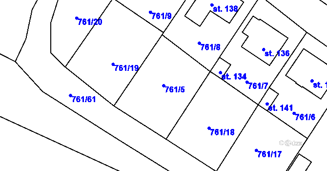 Parcela st. 761/5 v KÚ Dolní Němčice, Katastrální mapa