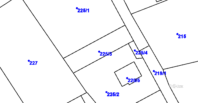 Parcela st. 225/3 v KÚ Dolní Nětčice, Katastrální mapa