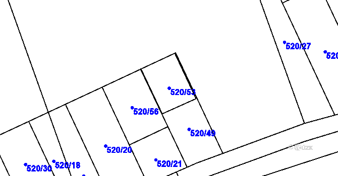Parcela st. 520/53 v KÚ Dolní Nětčice, Katastrální mapa