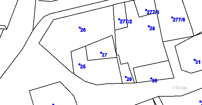 Parcela st. 27 v KÚ Dolní Nětčice, Katastrální mapa