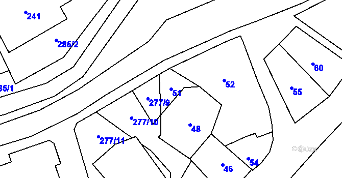 Parcela st. 51 v KÚ Dolní Nětčice, Katastrální mapa