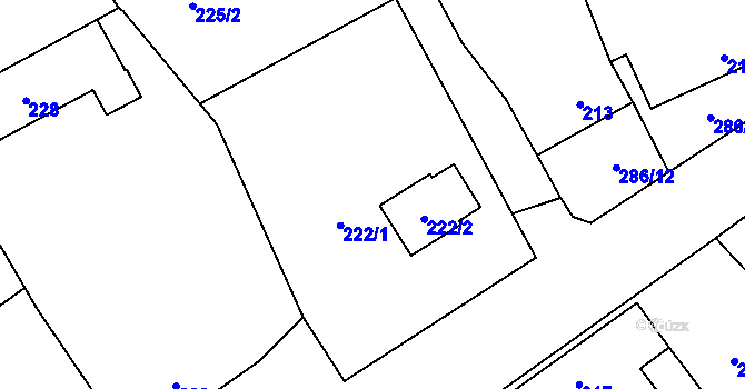 Parcela st. 222 v KÚ Dolní Nětčice, Katastrální mapa