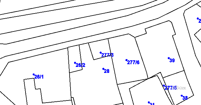 Parcela st. 277/3 v KÚ Dolní Nětčice, Katastrální mapa