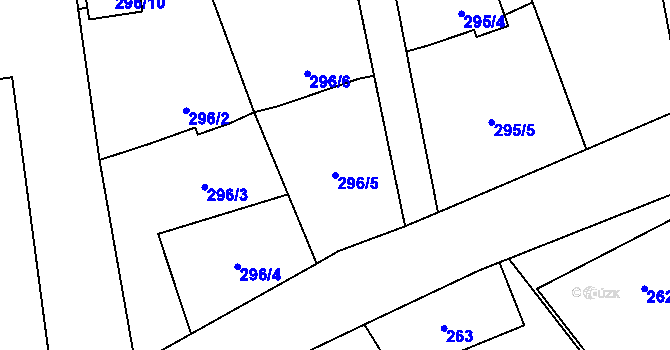 Parcela st. 296/5 v KÚ Dolní Nětčice, Katastrální mapa