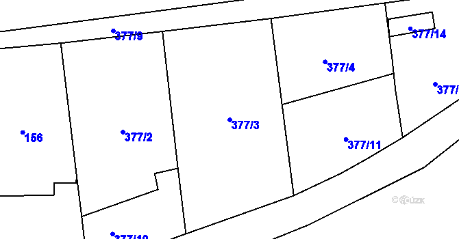 Parcela st. 377/3 v KÚ Dolní Nětčice, Katastrální mapa