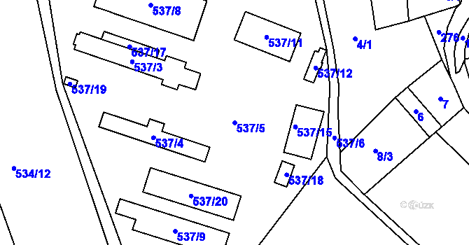 Parcela st. 537/5 v KÚ Dolní Nětčice, Katastrální mapa