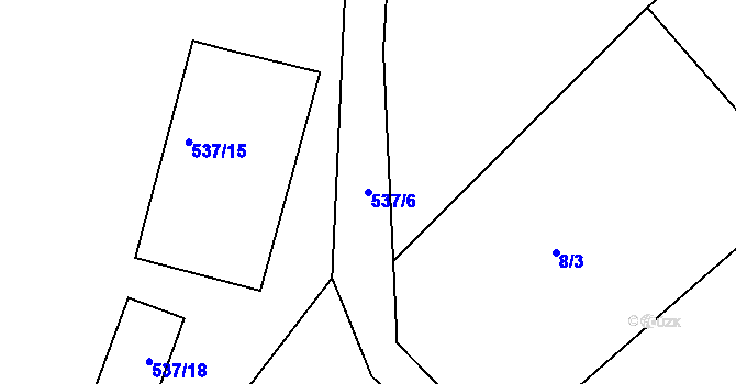 Parcela st. 537/6 v KÚ Dolní Nětčice, Katastrální mapa