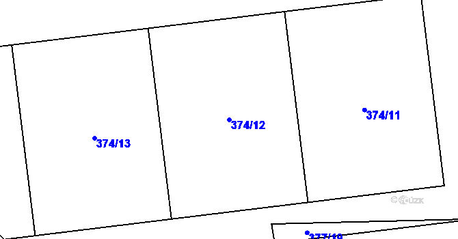 Parcela st. 374/12 v KÚ Dolní Nětčice, Katastrální mapa