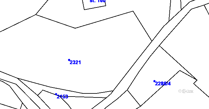 Parcela st. 718/2 v KÚ Boučí, Katastrální mapa